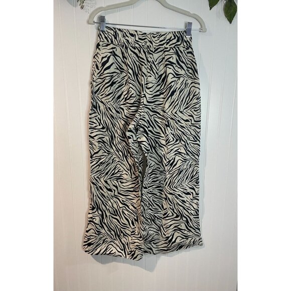 Nicole Miller New York Zebra Print 100% Linen Wide-Leg Pants Size S - Picture 6 of 13